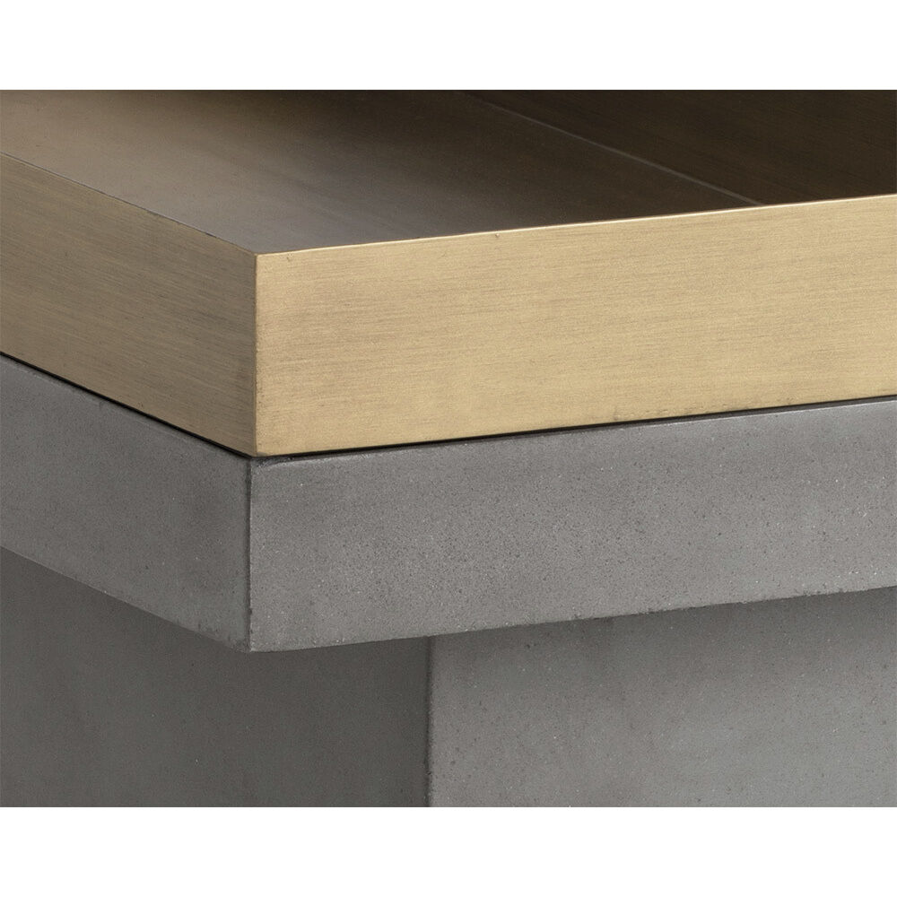 Quill 51 X 27.5 inch Grey / Antique Brass Coffee Table